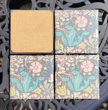 Load image into Gallery viewer, William Morris Compton Floral Design Ceramic Coasters Set of Four