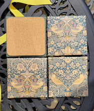 Load image into Gallery viewer, William Morris Strawberry Thief Design Ceramic Coasters Set of Four