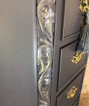 Load image into Gallery viewer, Vintage Chest of Drawers, Tallboy Chest, Grey Chest of Drawers, Dark Grey Chest of Drawers, Tall Slim Drawers, Ball & Claw Feet