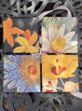 Load image into Gallery viewer, Exotic Flowers Design Ceramic Coasters Set of Four
