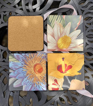 Load image into Gallery viewer, Exotic Flowers Design Ceramic Coasters Set of Four
