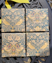 Load image into Gallery viewer, William Morris Strawberry Thief Design Ceramic Coasters Set of Four
