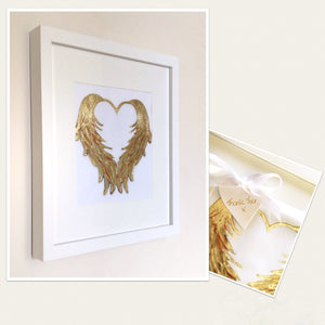 Gold Metal Leaf Feather Art Work