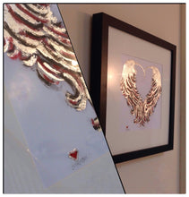 Load image into Gallery viewer, Silver Metal Leaf Feather Art work
