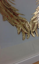 Load image into Gallery viewer, Gold Metal Leaf Feather Art Work
