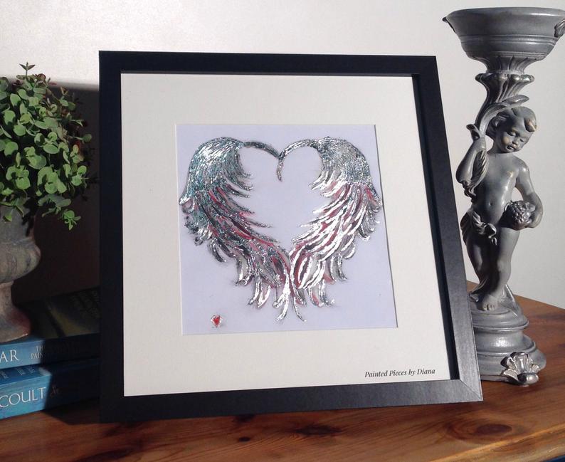 Silver Metal Leaf Feather Art work