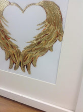 Load image into Gallery viewer, Gold Metal Leaf Feather Art Work
