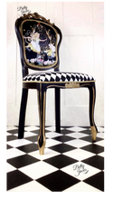 Load image into Gallery viewer, Alice in Wonderland Chair_Black Painted Chair_Magical Chair_Betty Jacks_Barnard Castle_Durham
