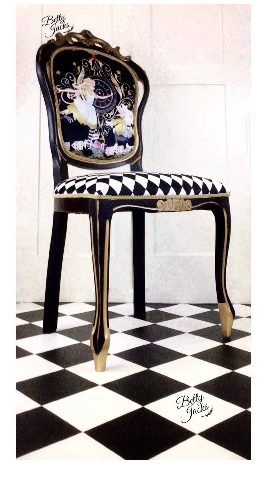 Alice in Wonderland Chair_Black Painted Chair_Magical Chair_Betty Jacks_Barnard Castle_Durham