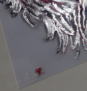 Silver Metal Leaf Feather Art work